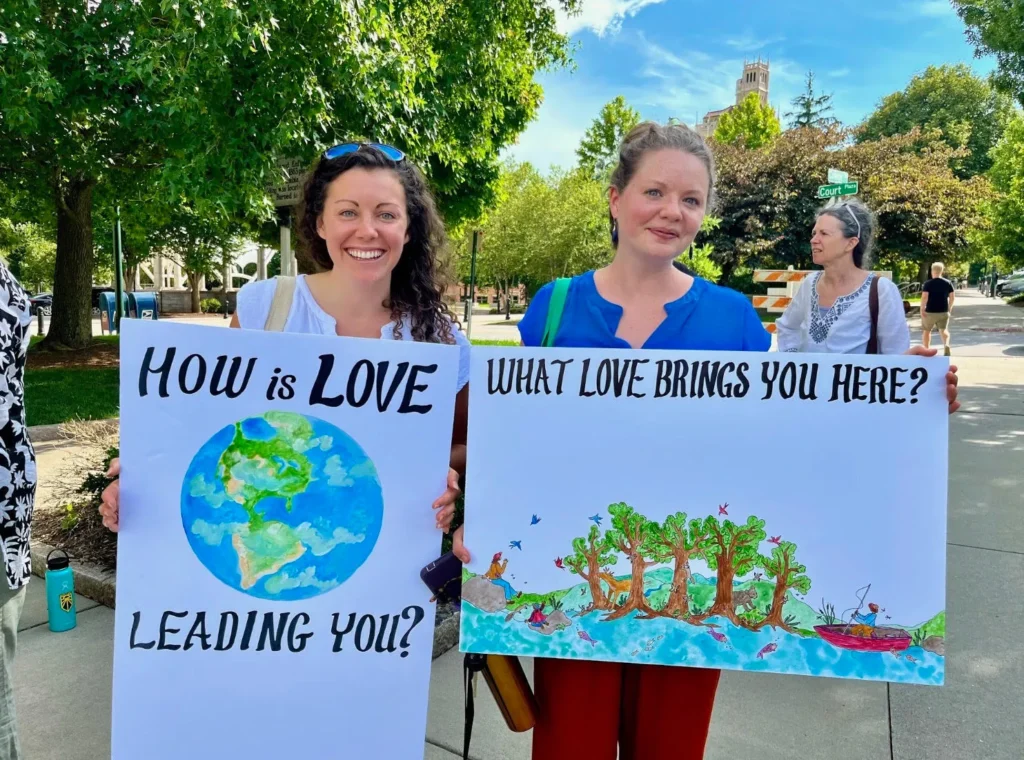 CCA summer intern Liz Richardson (left) and director Sarah Ogletree (right) before the hearing.